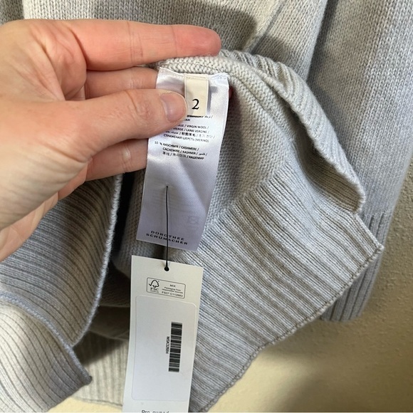 DOROTHEE SCHUMACHER Virgin Wool and Cashmere Cowl Neck Long Sweater - Picture 10 of 13